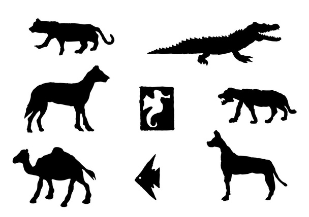 set of different animals. vector illustration - Wektor, obraz