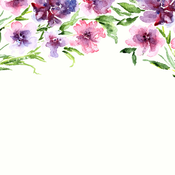 Watercolor floral background - Διάνυσμα, εικόνα