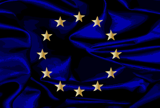 EU Silk Flag - Vector, Image
