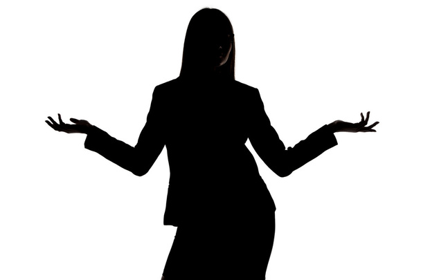 Photo of womans silhouette with open hands - Photo, Image