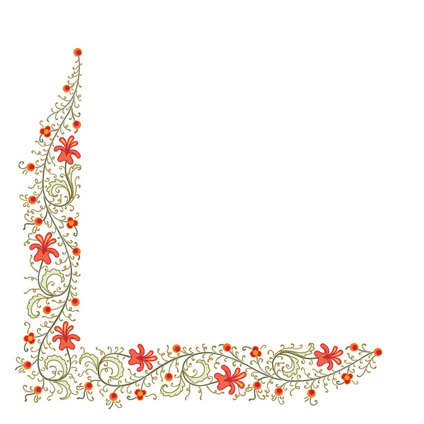 Кутова прикраса з квітів і рослин
 - Вектор, зображення