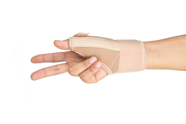 Thumb finger wrapped in an bandage  - Φωτογραφία, εικόνα