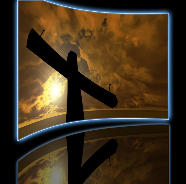 Croce nera contro il cielo
 - Foto, immagini