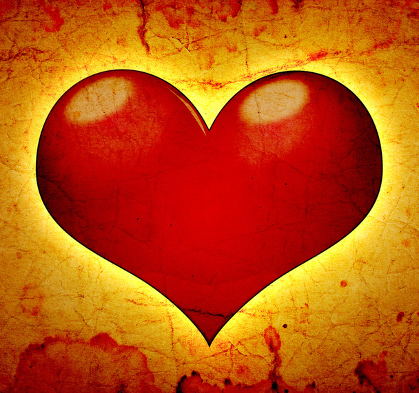 Red hearts on a grunge background - Φωτογραφία, εικόνα