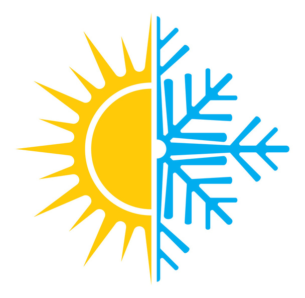 Klimatyzacja wektor ikona - lato zima - Wektor, obraz