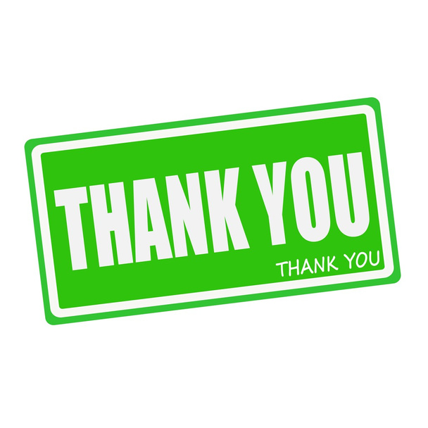 THANK YOU white stamp text on green - Fotoğraf, Görsel