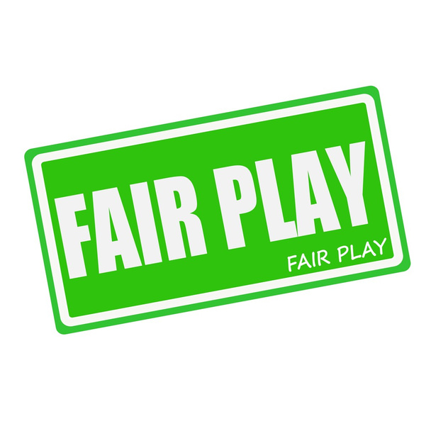 FAIR PLAY white stamp text on green - Photo, Image