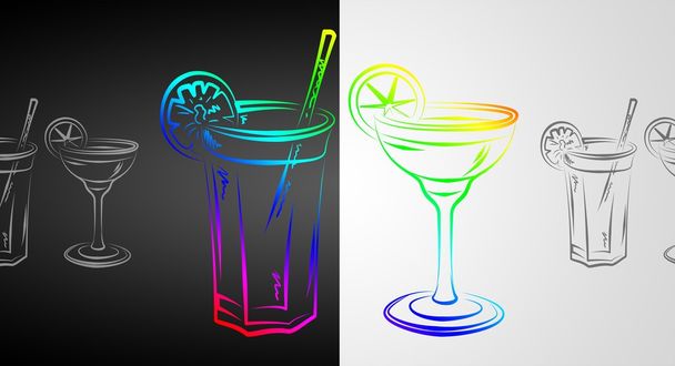 Set van alcoholhoudende cocktails illustratie - Foto, afbeelding