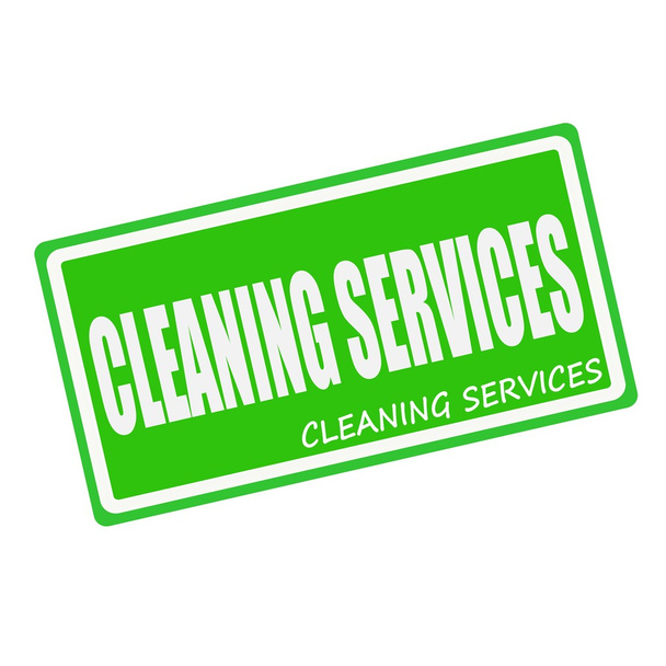 CLEANING SERVICES white stamp text on green - Fotó, kép
