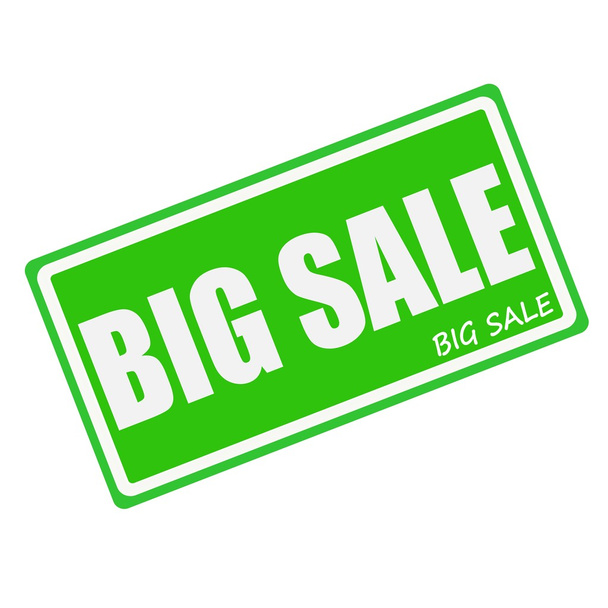 BIG SALE white stamp text on green - Photo, Image