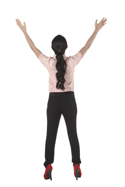 Asian business woman standing backview - Photo, image
