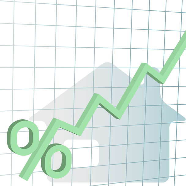 住宅ローン金利の高いチャート - ベクター画像