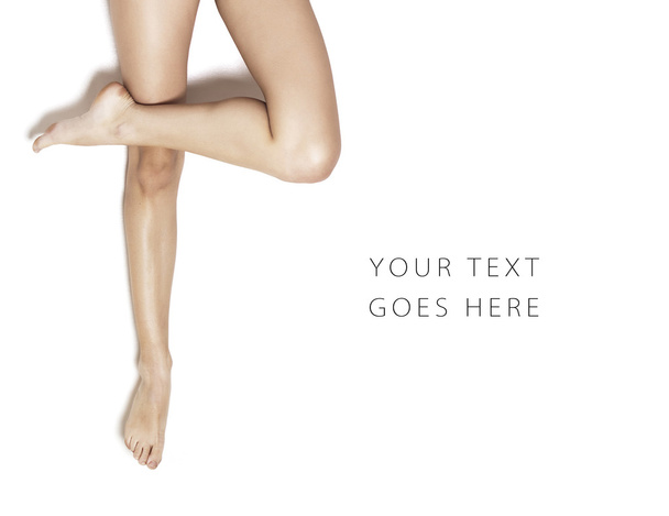 Croisé fille jambes sur fond blanc carte
 - Photo, image