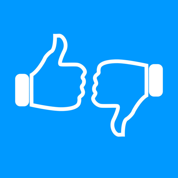 Thumb up icon, flat design - Vector, Image