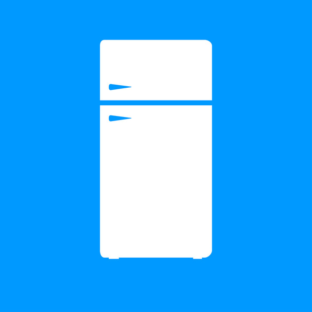 icoon van koelkast op glanzende knop. EPS-10 - Vector, afbeelding
