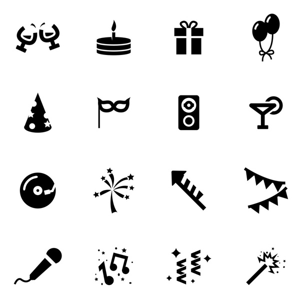 Set di icone per feste nere vettoriali
 - Vettoriali, immagini