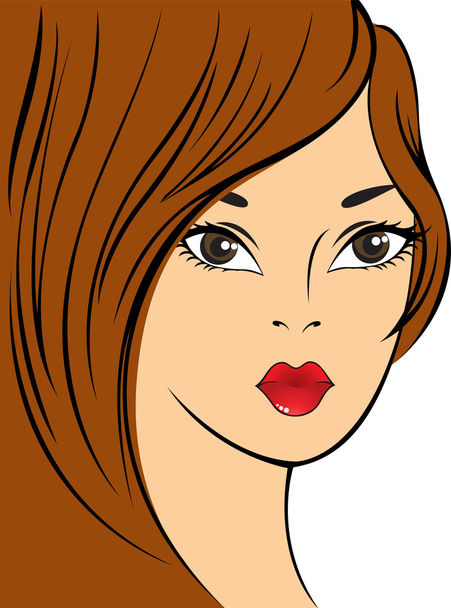 Girl with red hair - Vector, Imagen