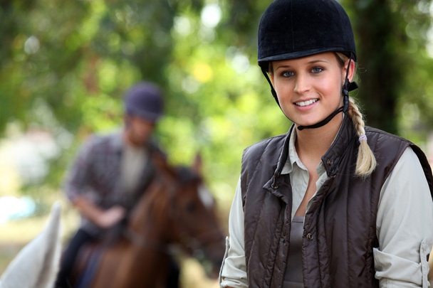 Girl horse riding - Fotó, kép