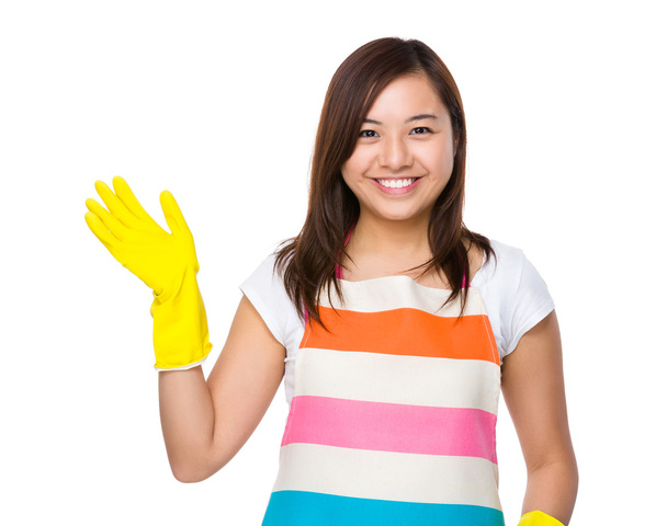 Asian young housewife in apron - Photo, Image