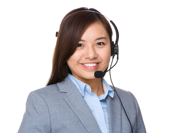asistente de servicio al cliente con auriculares
 - Foto, Imagen