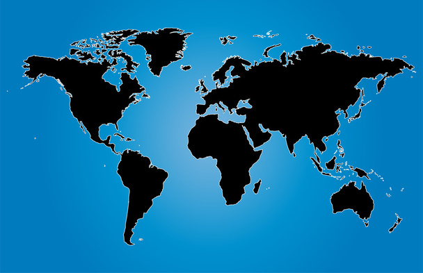 blue world maps vector illustration with country borders - Vektor, kép