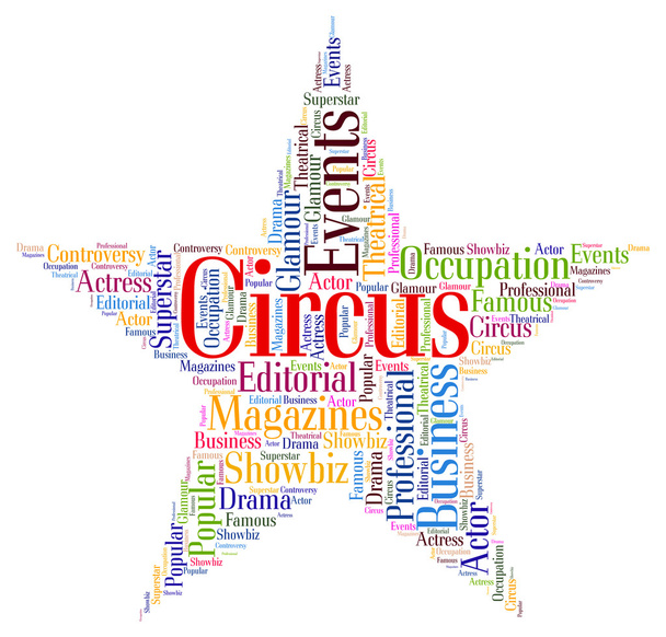 Circus Star vertegenwoordigt drie Ring en Clown - Foto, afbeelding