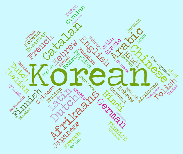 La lingua coreana mostra il testo e il discorso di Lingo
 - Foto, immagini