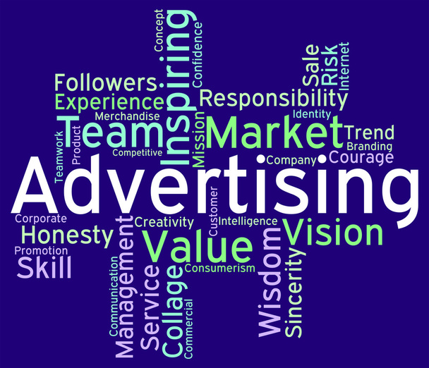 Reklamní inzeráty Wordcloud prostředky propagace a Adverti - Fotografie, Obrázek