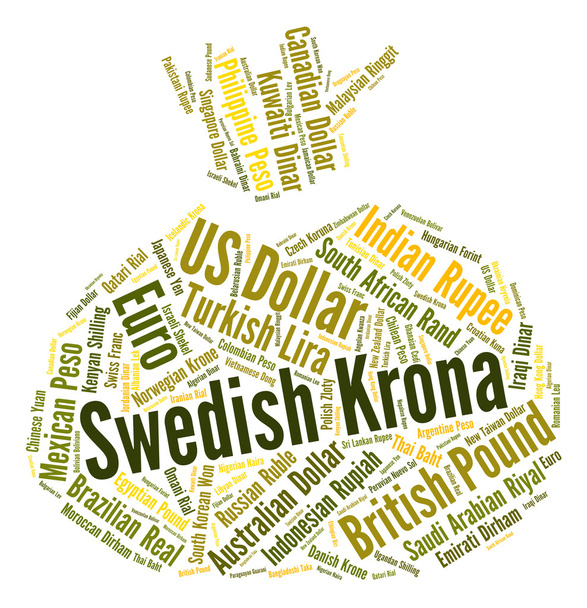 スウェーデン ・ クローナは、外国為替取引および貨幣鋳造を示します - 写真・画像