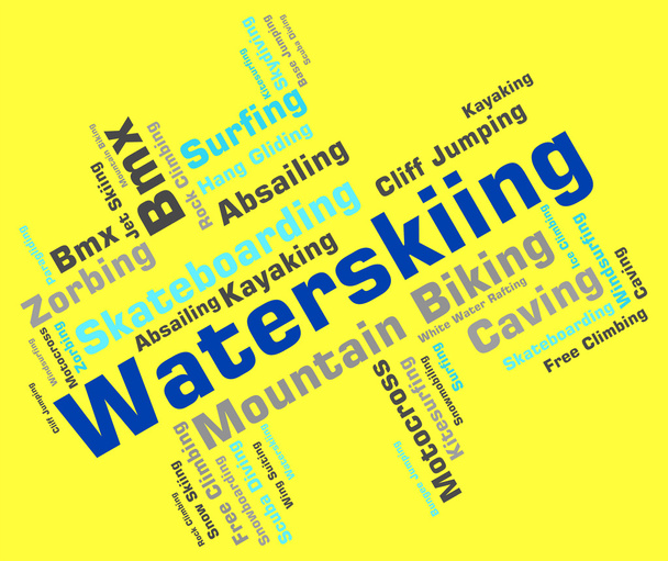 Ski nautique Word représente les skieurs nautiques Sports nautiques et texte
 - Photo, image
