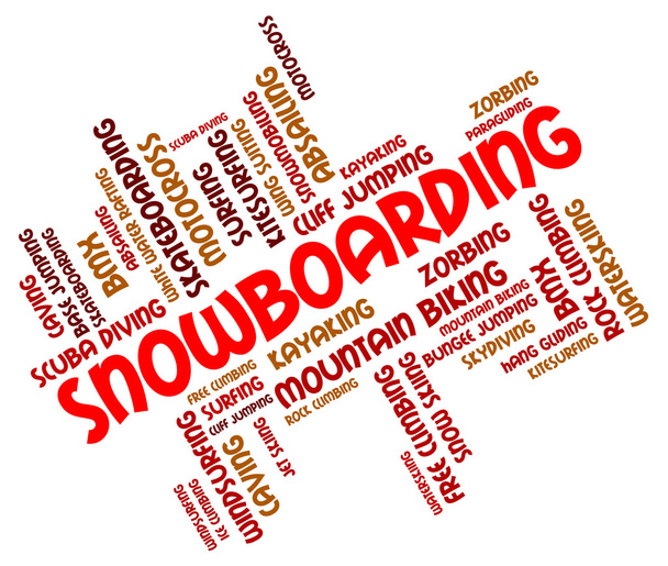 Palabra de Snowboard Representa Deportes de Invierno y Embarcadores
 - Foto, Imagen