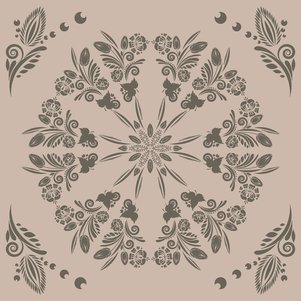 vintage seamless pattern with floral ornament - Vector, afbeelding