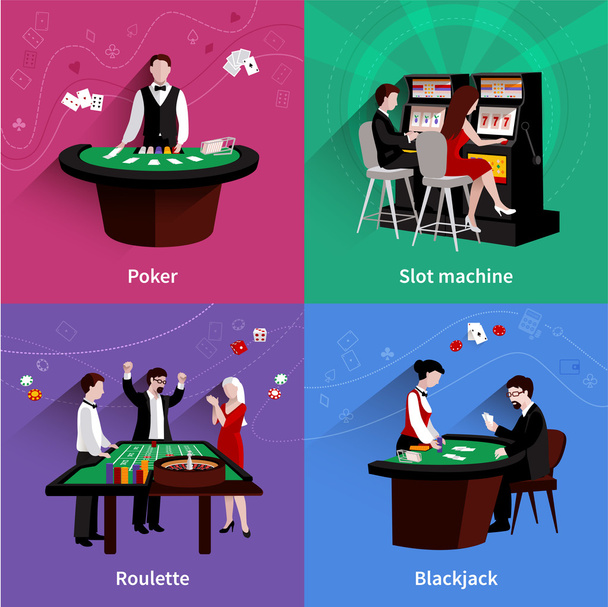 Люди в казино
 - Вектор,изображение