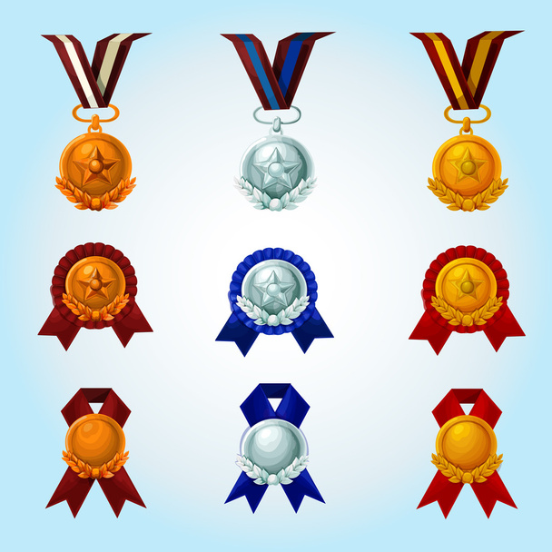 Medals Cartoon Set - Vector, Image