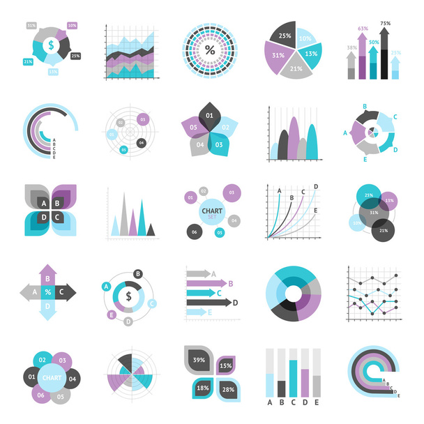 Business Charts Set - Vector, Image