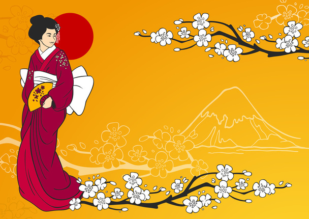 Illustrazione vettoriale della geisha
 - Vettoriali, immagini
