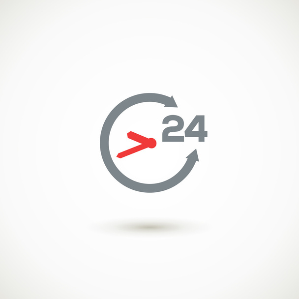 Service 24 hours shadow icon - Vector, Image