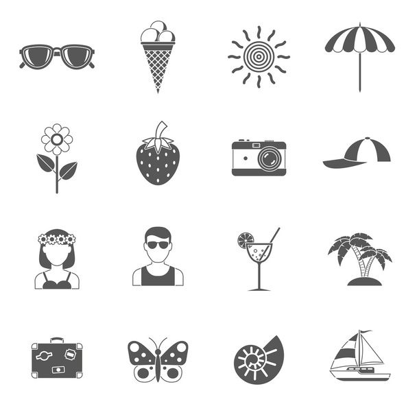 Набор иконок для лета и путешествия
 - Вектор,изображение