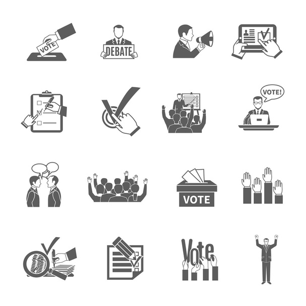 conjunto de ícones eleitorais
 - Vetor, Imagem