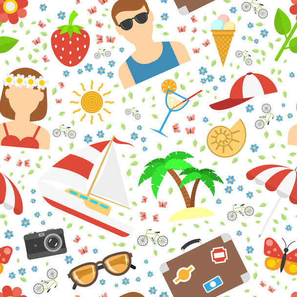 Summer and vacation background - Wektor, obraz