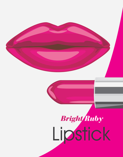 Bright ruby lipstick. Label for design - ベクター画像