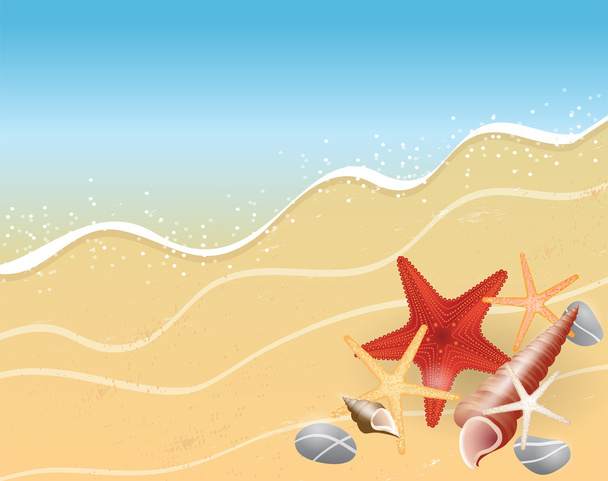 Verano Playa Concepto de vacaciones fondo
. - Vector, Imagen