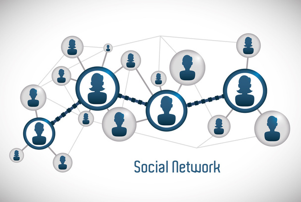 社会的なネットワークの設計. - ベクター画像