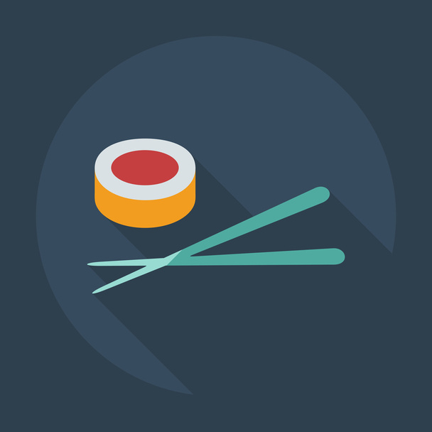 Flat modern design with shadow icons Japanese sushi - Vector, Image