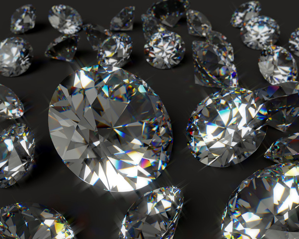 diamonds on a black background - Photo, Image