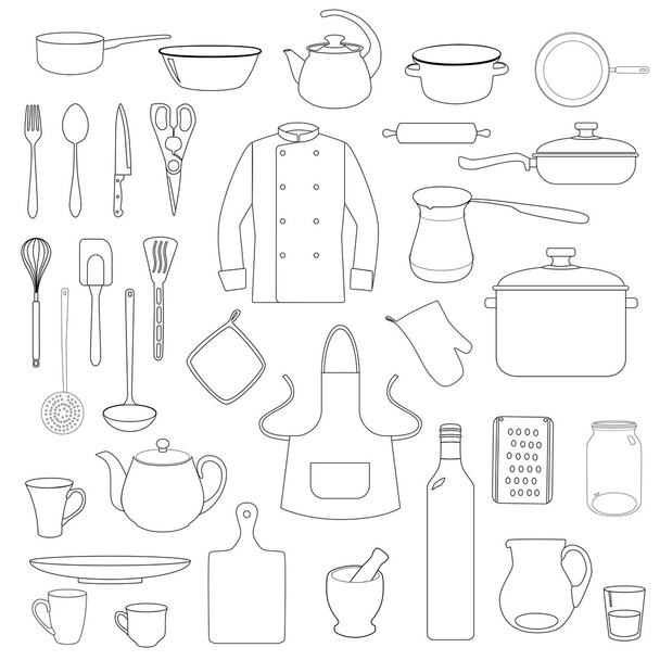 Kitchen linear - Vector, Image