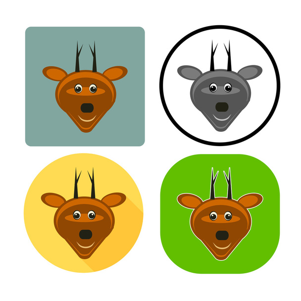 векторный иллюстрационный набор символов морда оленя
 - Вектор,изображение