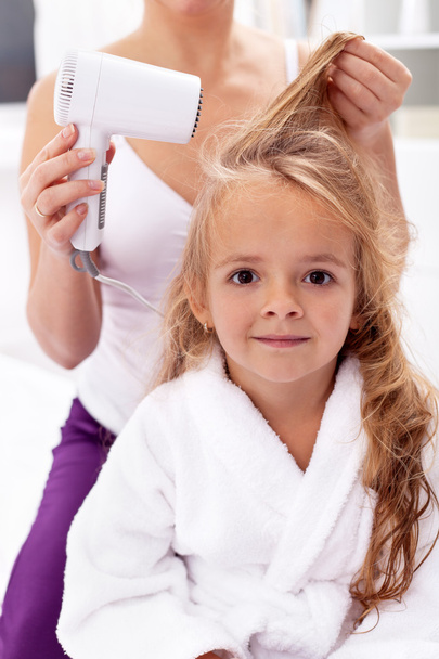 Drying hair - personal hygiene - Fotografie, Obrázek