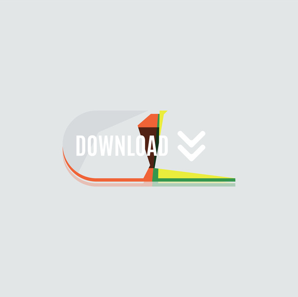 Colorful download web button. Modern flat design. - Vector, Image
