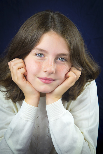 Pretty little girl with freckles - Фото, зображення